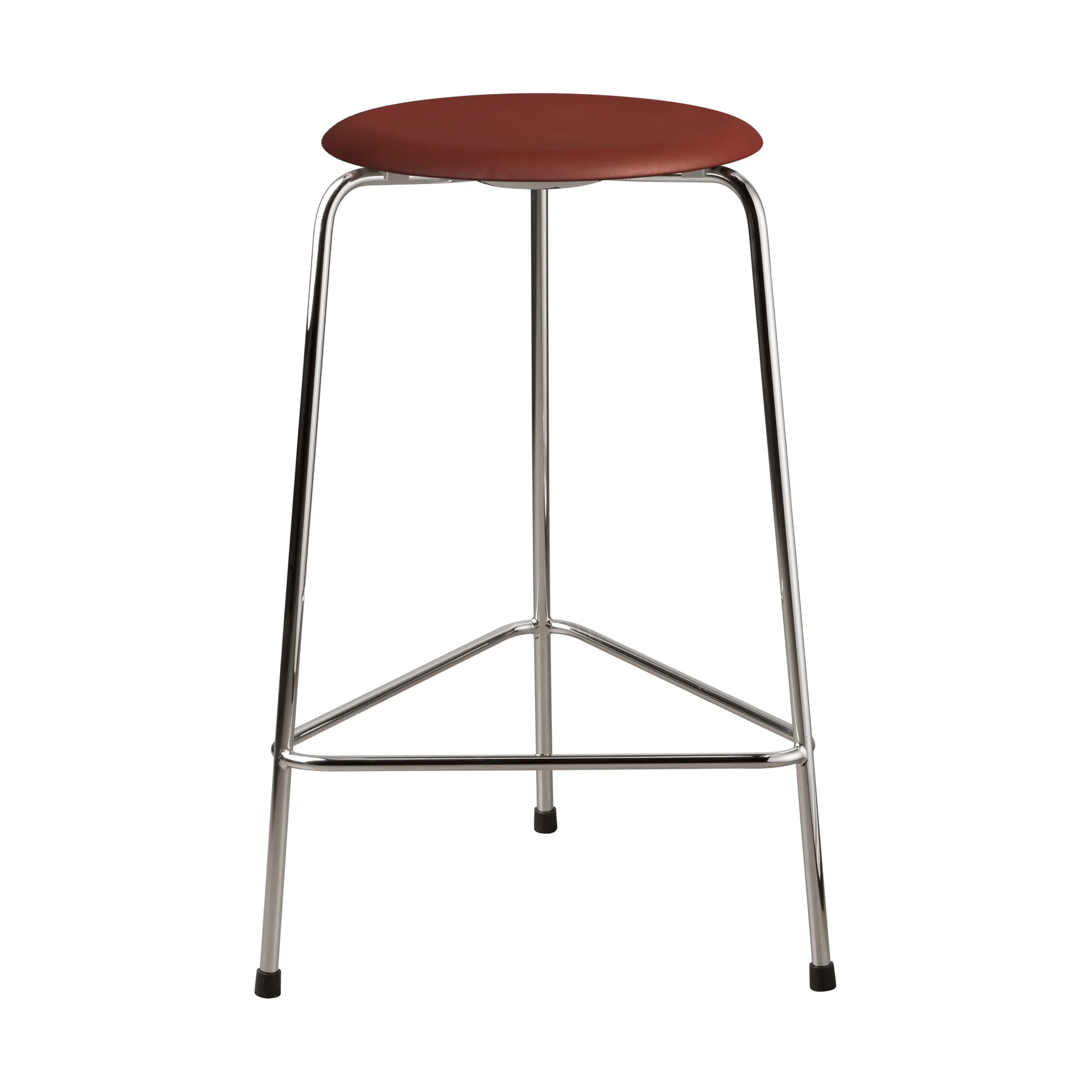 High Dot stool leather, Chestnut Fritz Hansen