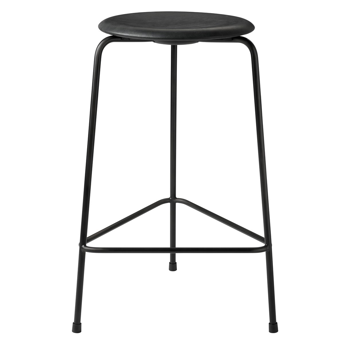 Fritz Hansen High Dot stool leather Cowboy black | Scandinavian Design | Bar stools | Black
