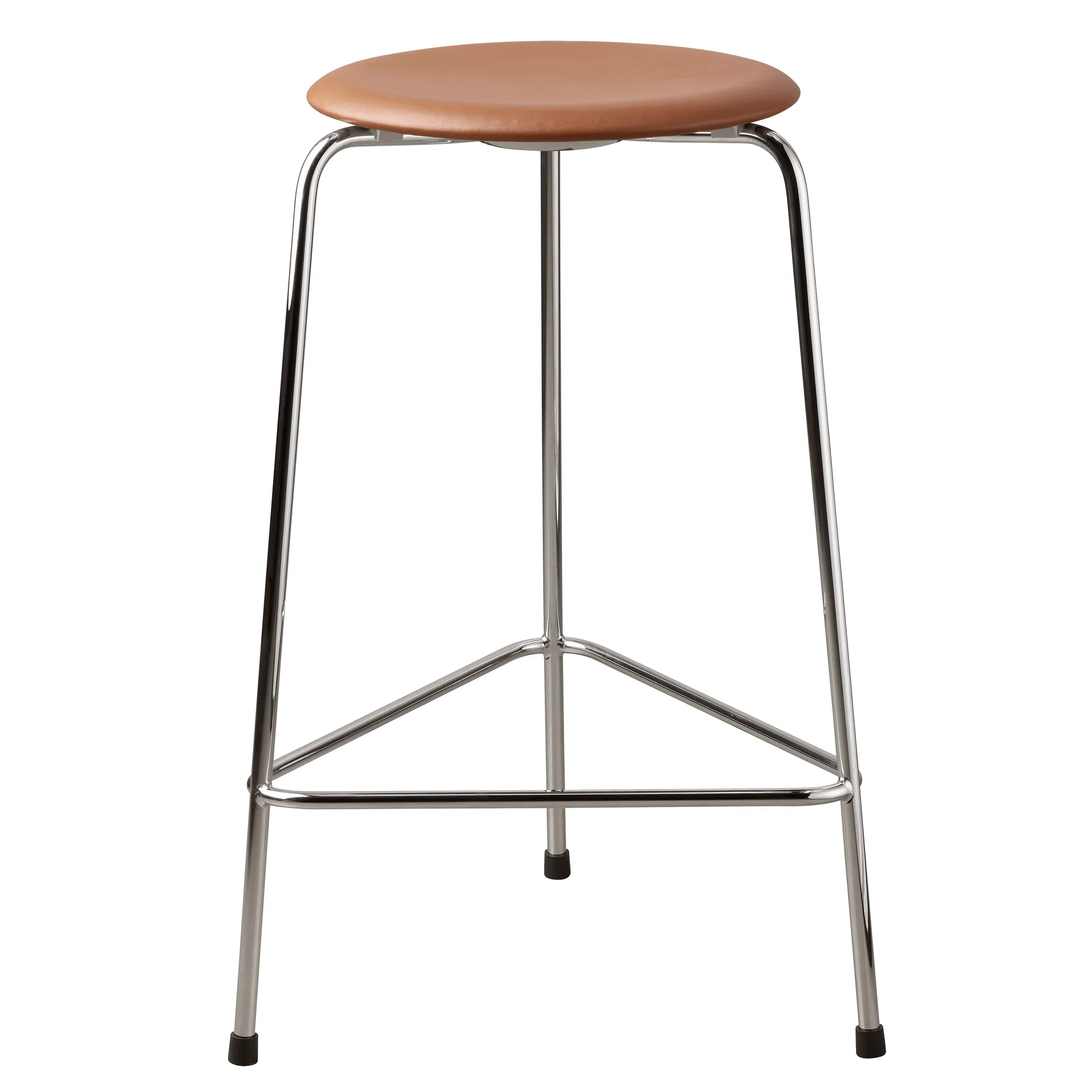 High Dot stool leather, walnut Fritz Hansen