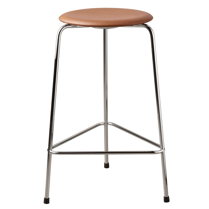 High Dot stool leather - walnut - Fritz Hansen