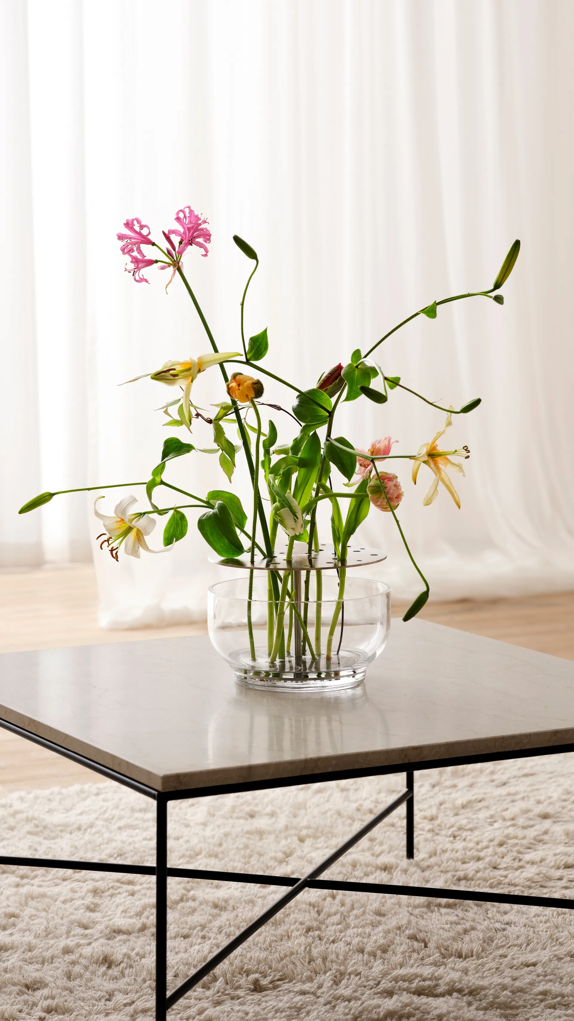 Ikebana vase stainless steel, Large Fritz Hansen