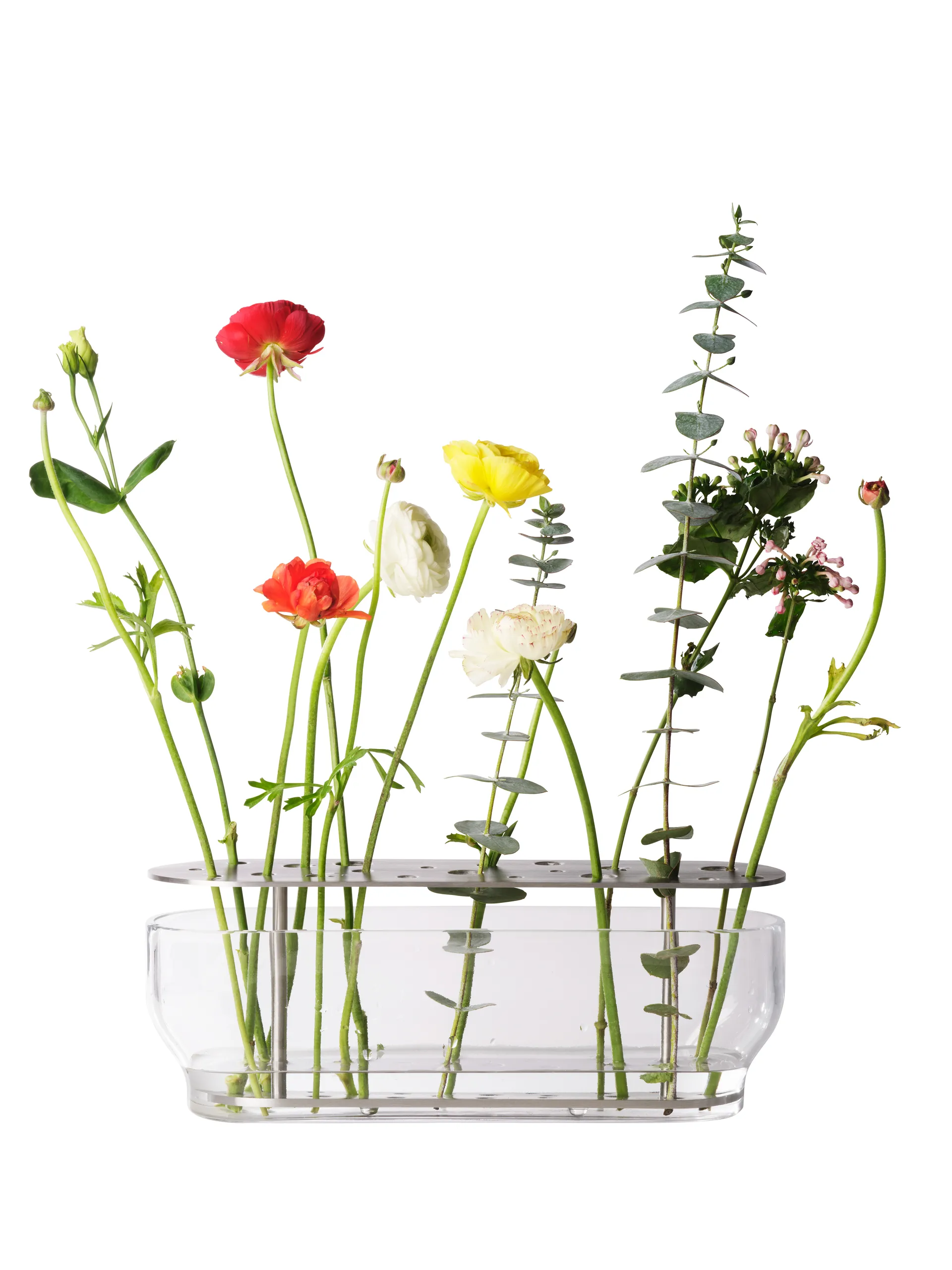 Ikebana vase stainless steel, Long Fritz Hansen