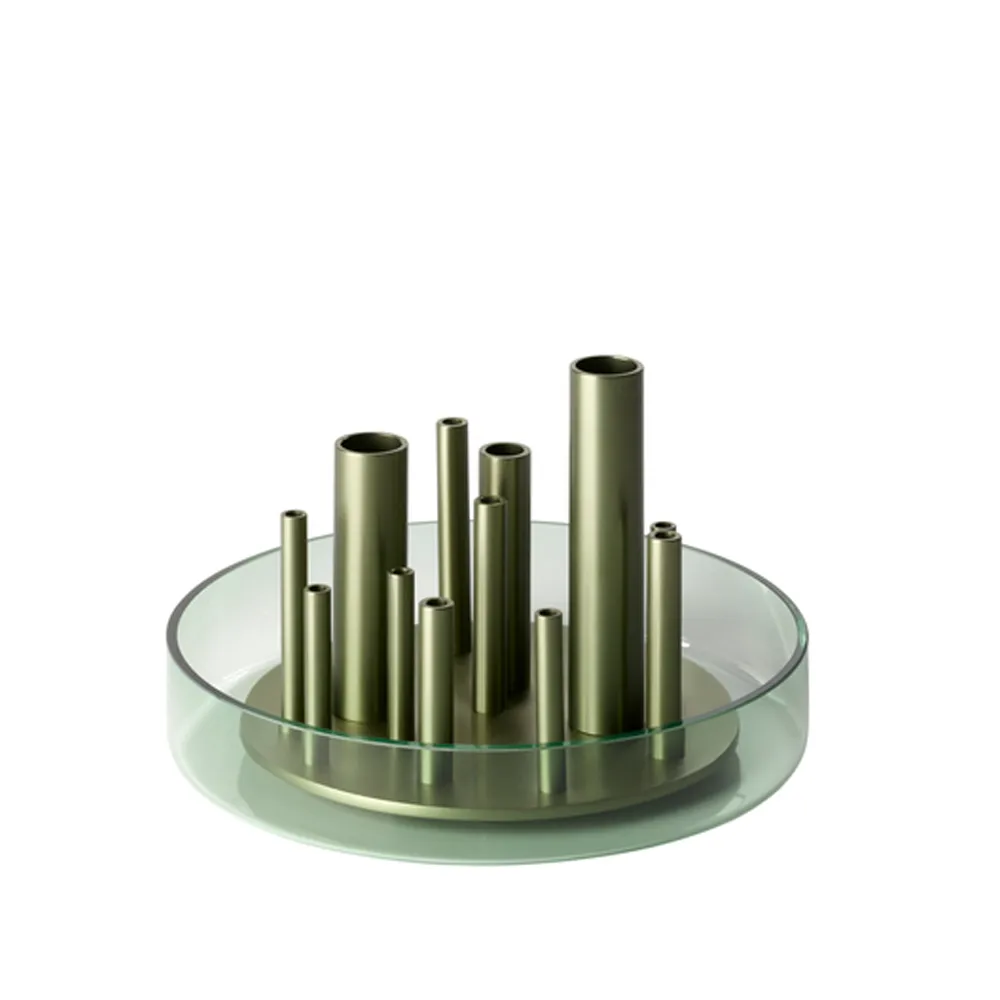 Ikeru vase Forest green, low Fritz Hansen