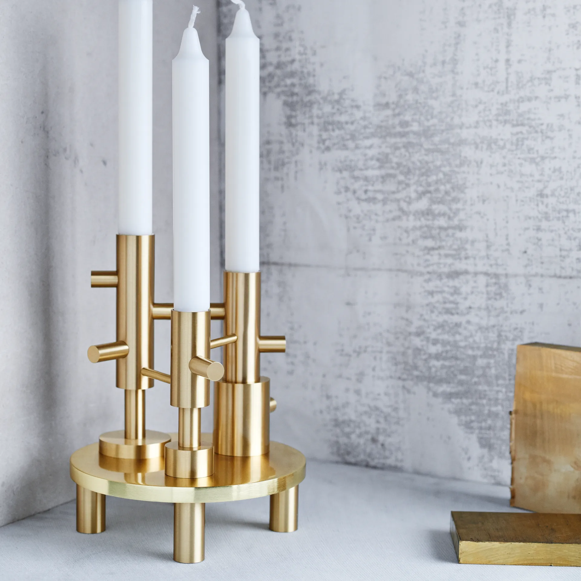 Jaime Hayon candle holder large, Brass Fritz Hansen