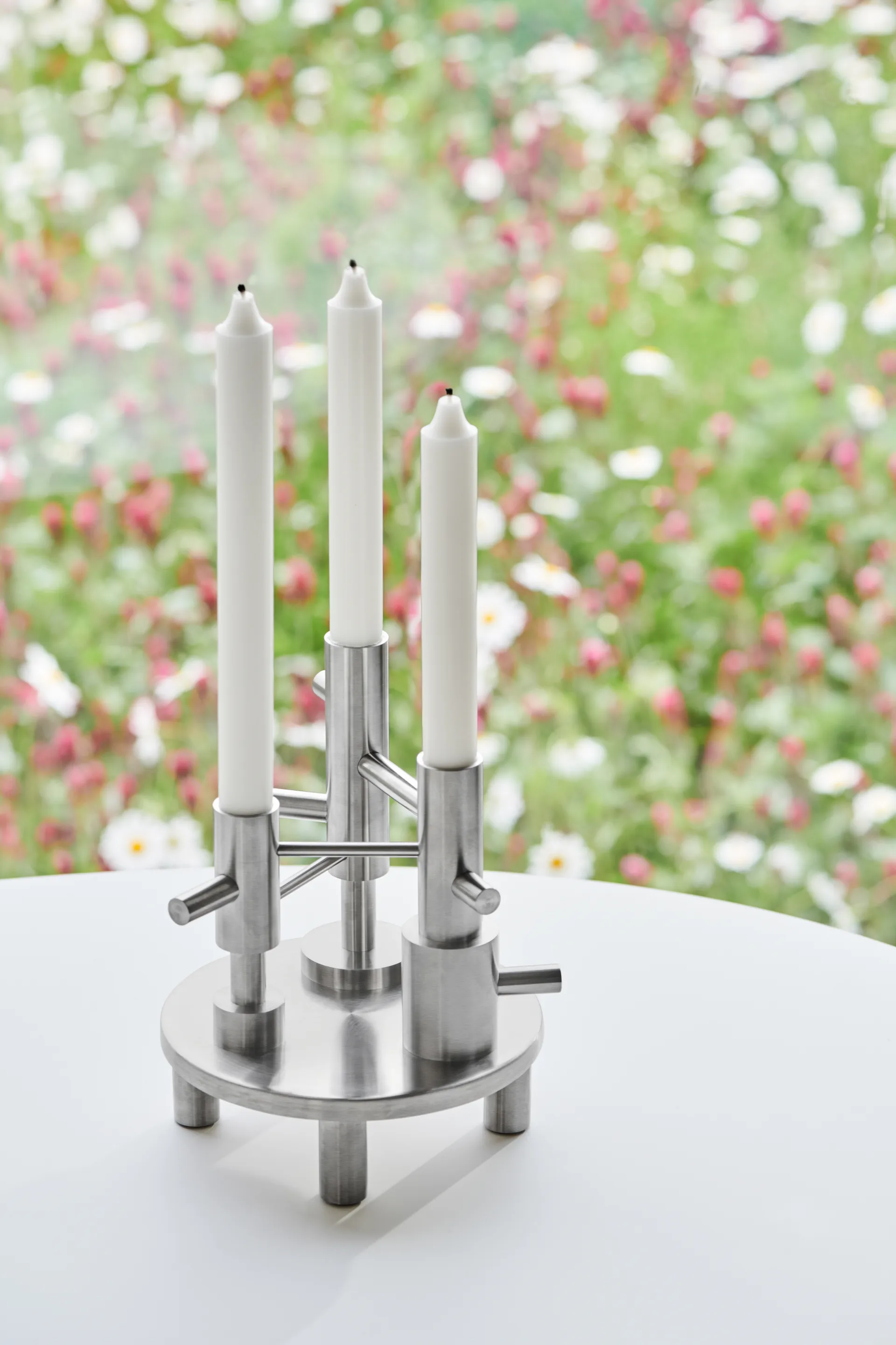 Jaime Hayon candle holder large, Stainless steel Fritz Hansen