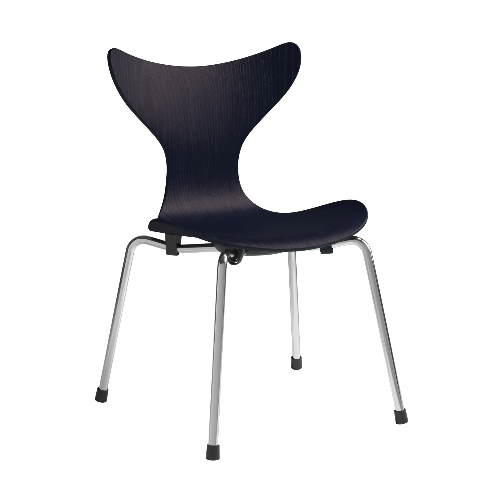 Liljan children's chair, Midnight blue painted ash-chrome Fritz Hansen