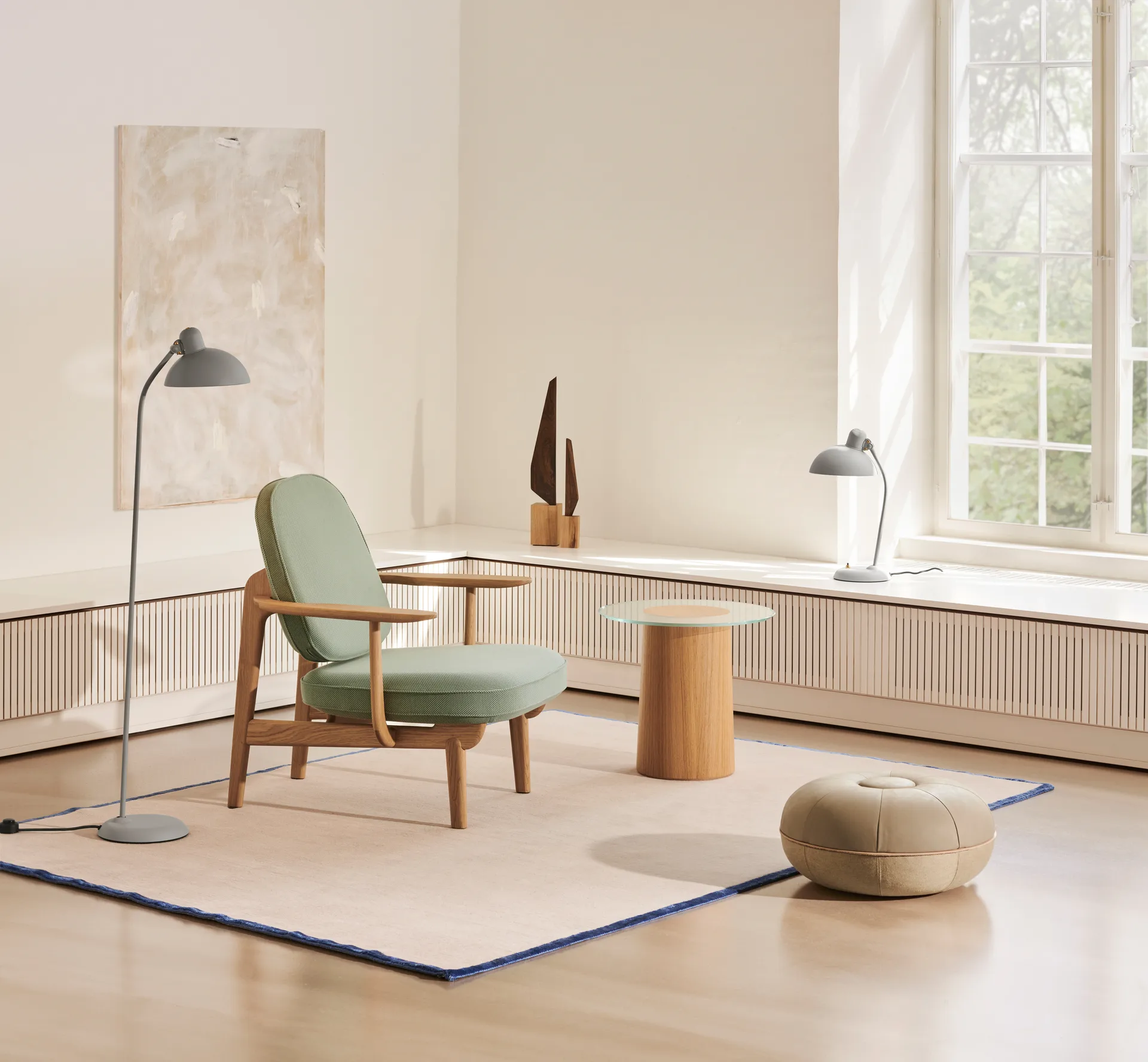 Pouf sit pouf large, Beige Fritz Hansen