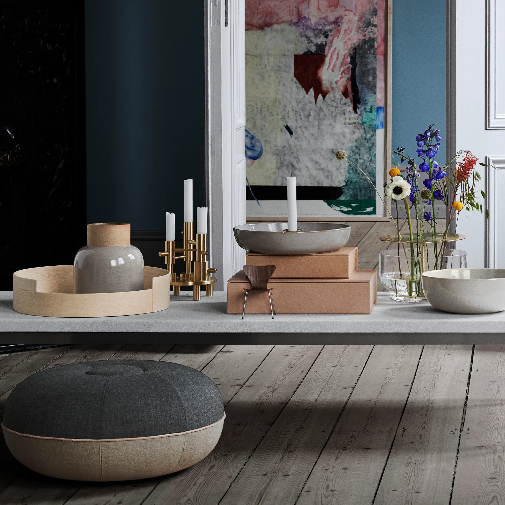 Pouf sit pouf small, Slate Fritz Hansen