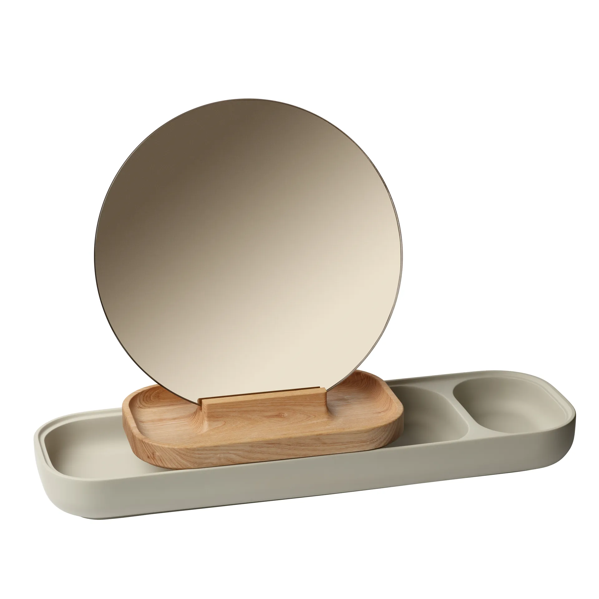 Slide storage with mirror, Ash-concrete Fritz Hansen