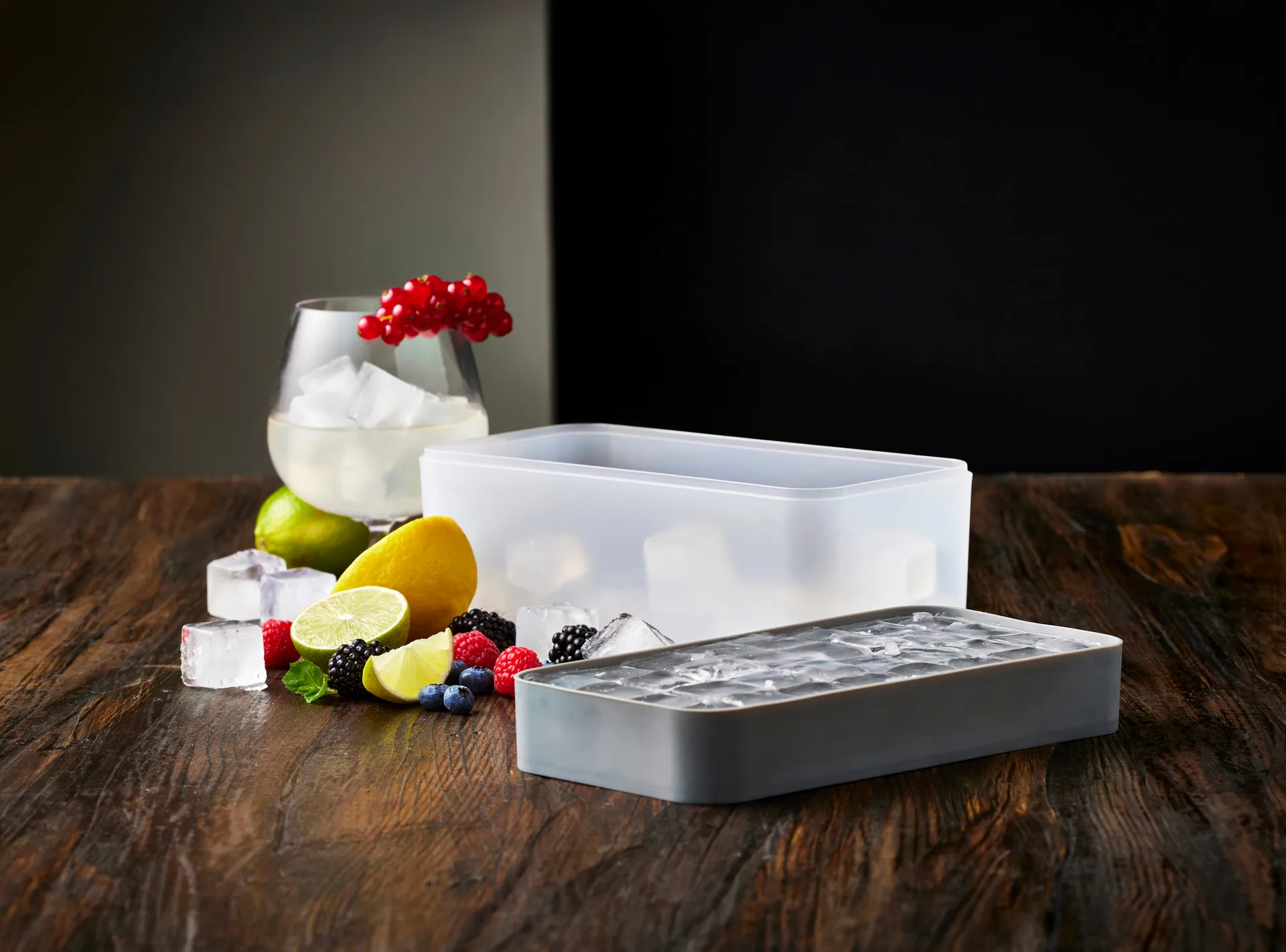 Funktion ice cube tray with lid, Silicone, 23.3x12.2 cm Funktion
