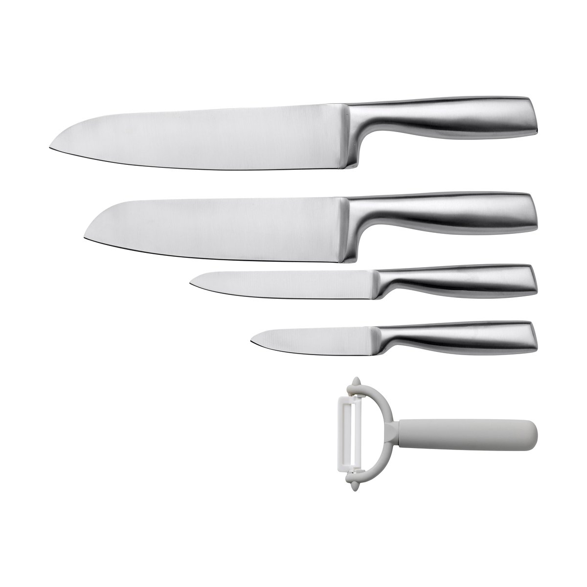 Funktion knife set 5 pieces Steel | Scandinavian Design | Knife sets | Silver-coloured