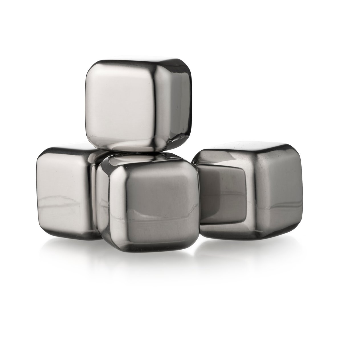 Funktion whiskey stones 4-pack Stainless steel | Scandinavian Design | Wine & barware | Silver-coloured