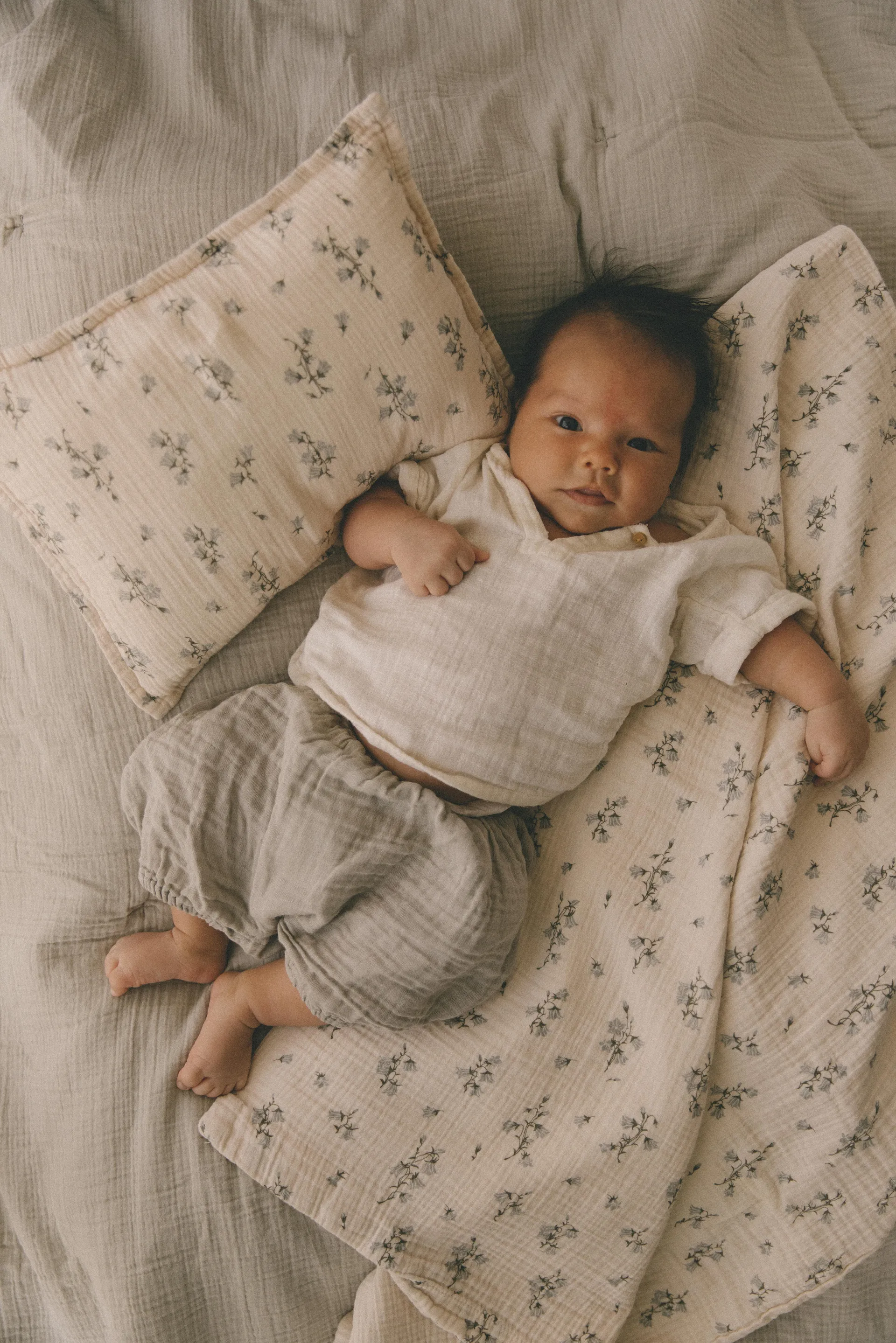 Bluebell Muslin bed set baby, 70x80 cm/28x35 cm Garbo&Friends