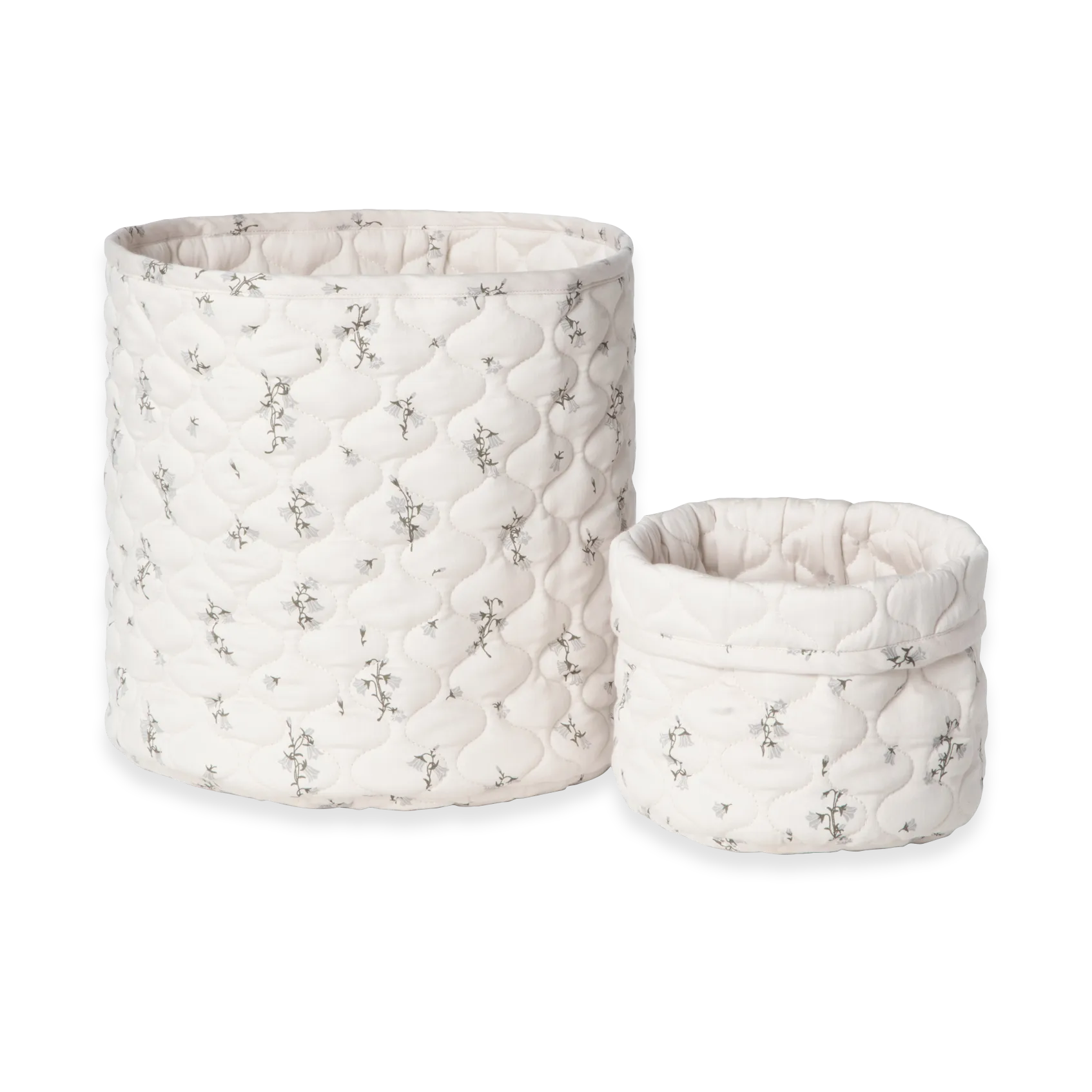Bluebell satin quilted basket 2 pieces, 20xØ20 cm + 30xØ30 cm Garbo&Friends