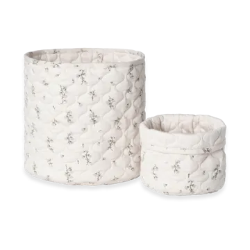 Bluebell satin quilted basket 2 pieces - 20xØ20 cm + 30xØ30 cm - Garbo&Friends