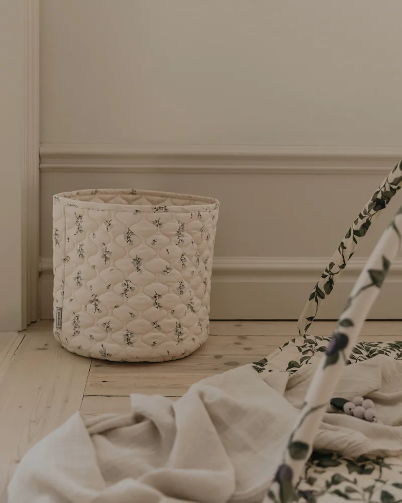 Bluebell satin quilted basket 2 pieces, 20xØ20 cm + 30xØ30 cm Garbo&Friends