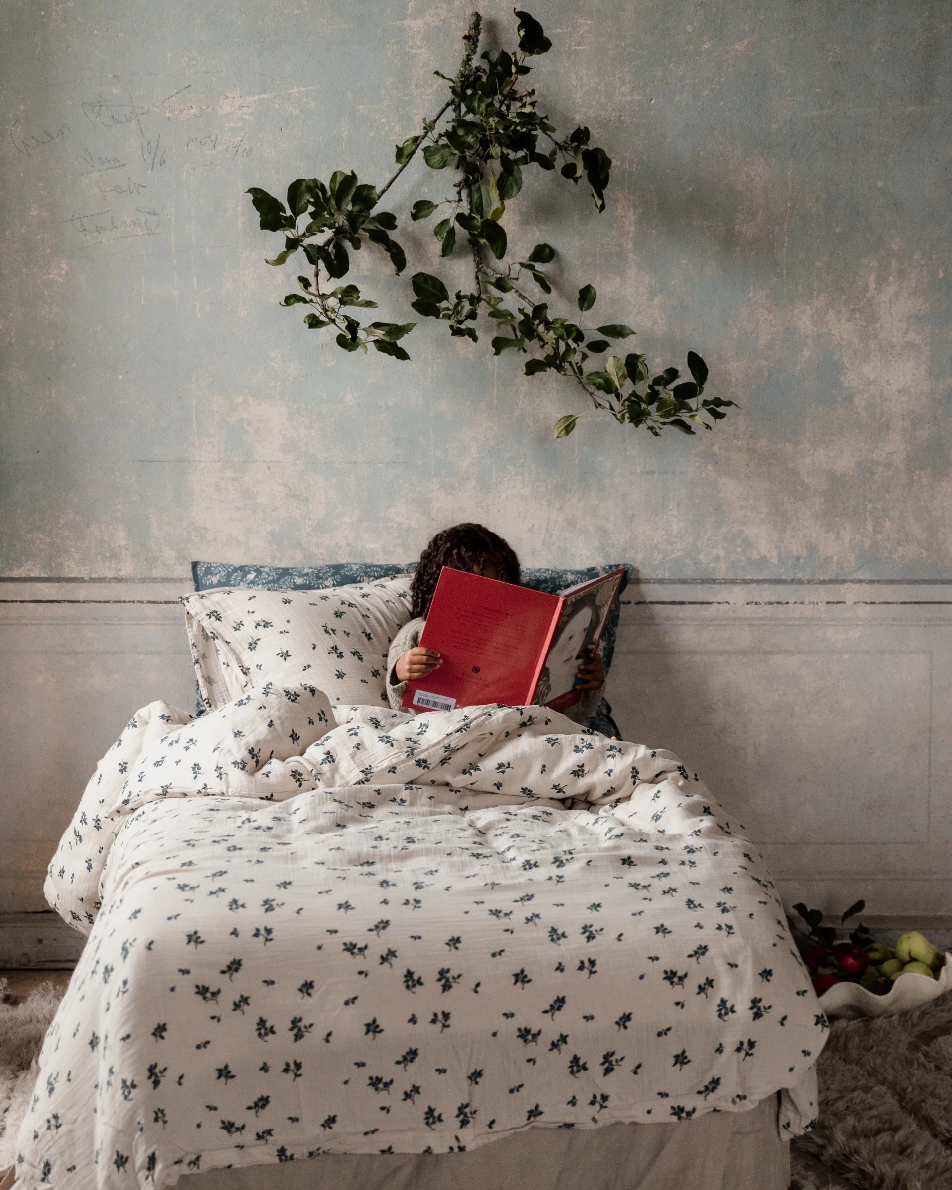 Blueberry Muslin bed set, 140x200 cm/50x70 cm Garbo&Friends