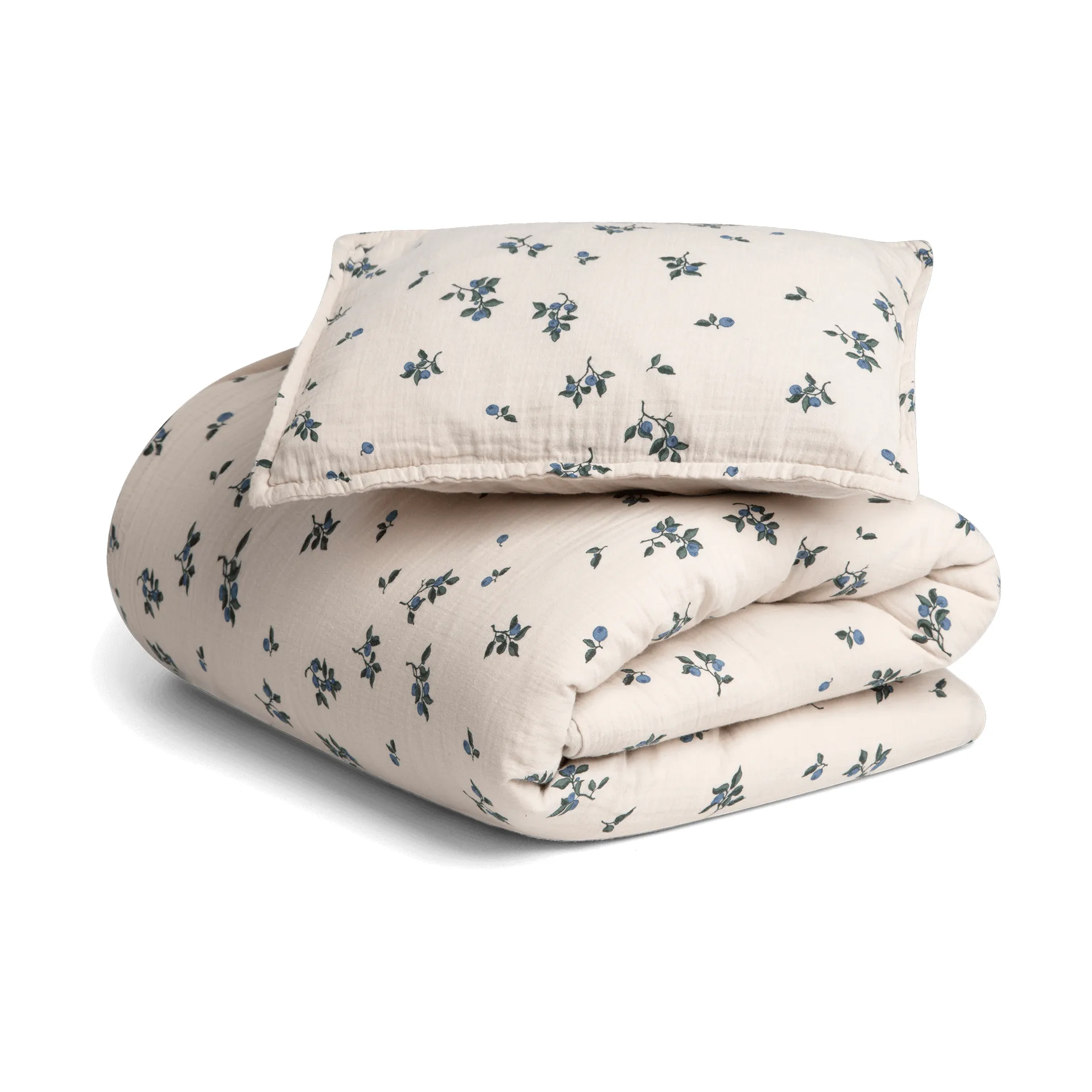Blueberry Muslin bed set junior, 100x130 cm/35x55 cm Garbo&Friends