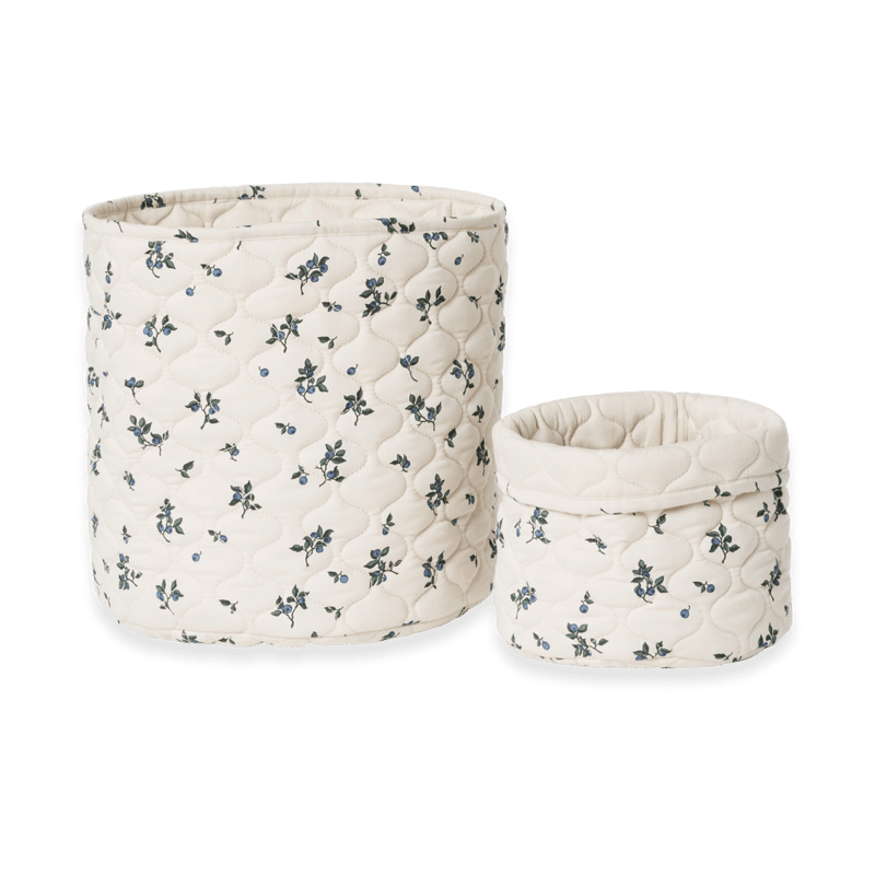 Garbo&Friends Blueberry Satin quilted basket 2 pieces 20xØ20 cm + 30xØ30 cm