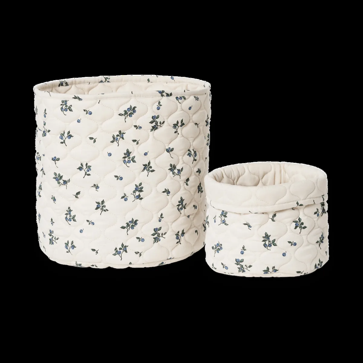 Garbo&Friends Blueberry Satin quilted basket 2 pieces 20xØ20 cm + 30xØ30 cm