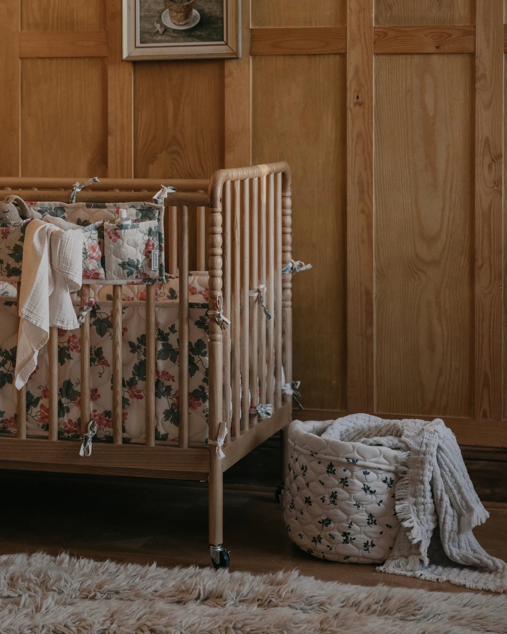 Blueberry Satin quilted basket 2 pieces, 20xØ20 cm + 30xØ30 cm Garbo&Friends