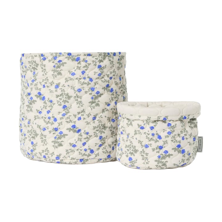 Dainty satin quilted basket 2 pieces - Ø20x20 cm + Ø30x30 cm - Garbo&Friends