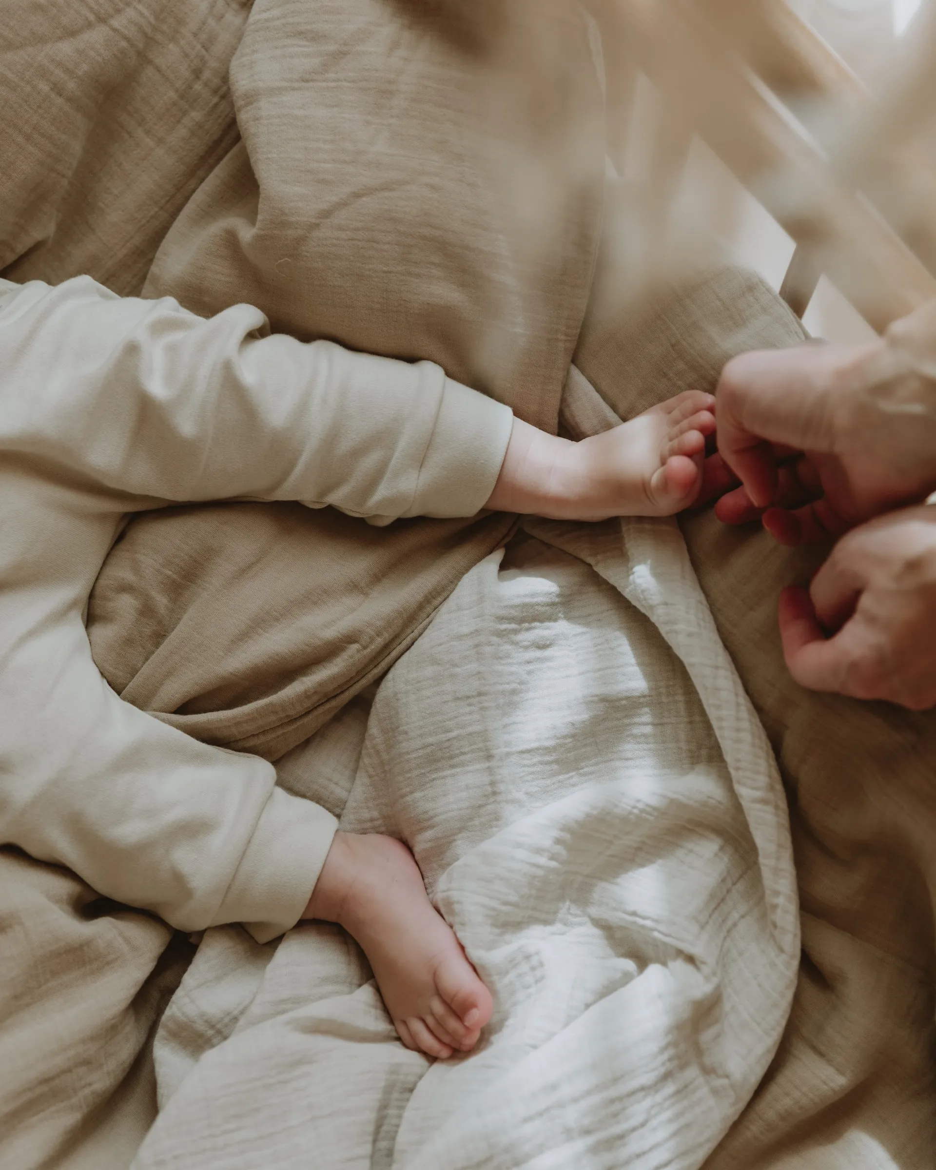 Eggshell Muslin Swaddle blanket, 110x110 cm Garbo&Friends