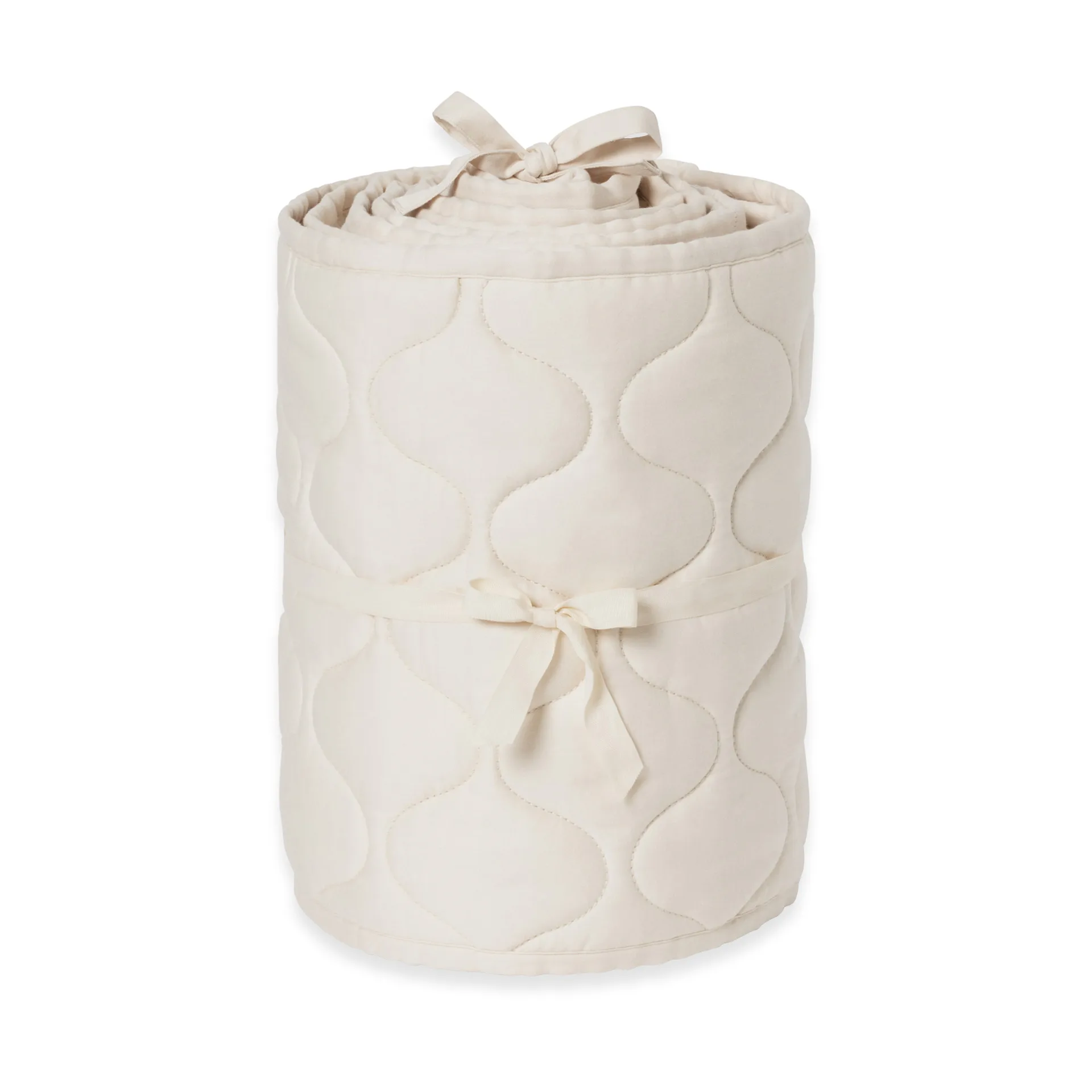Eggshell Satin quilted crib bumper, 30x360 cm Garbo&Friends