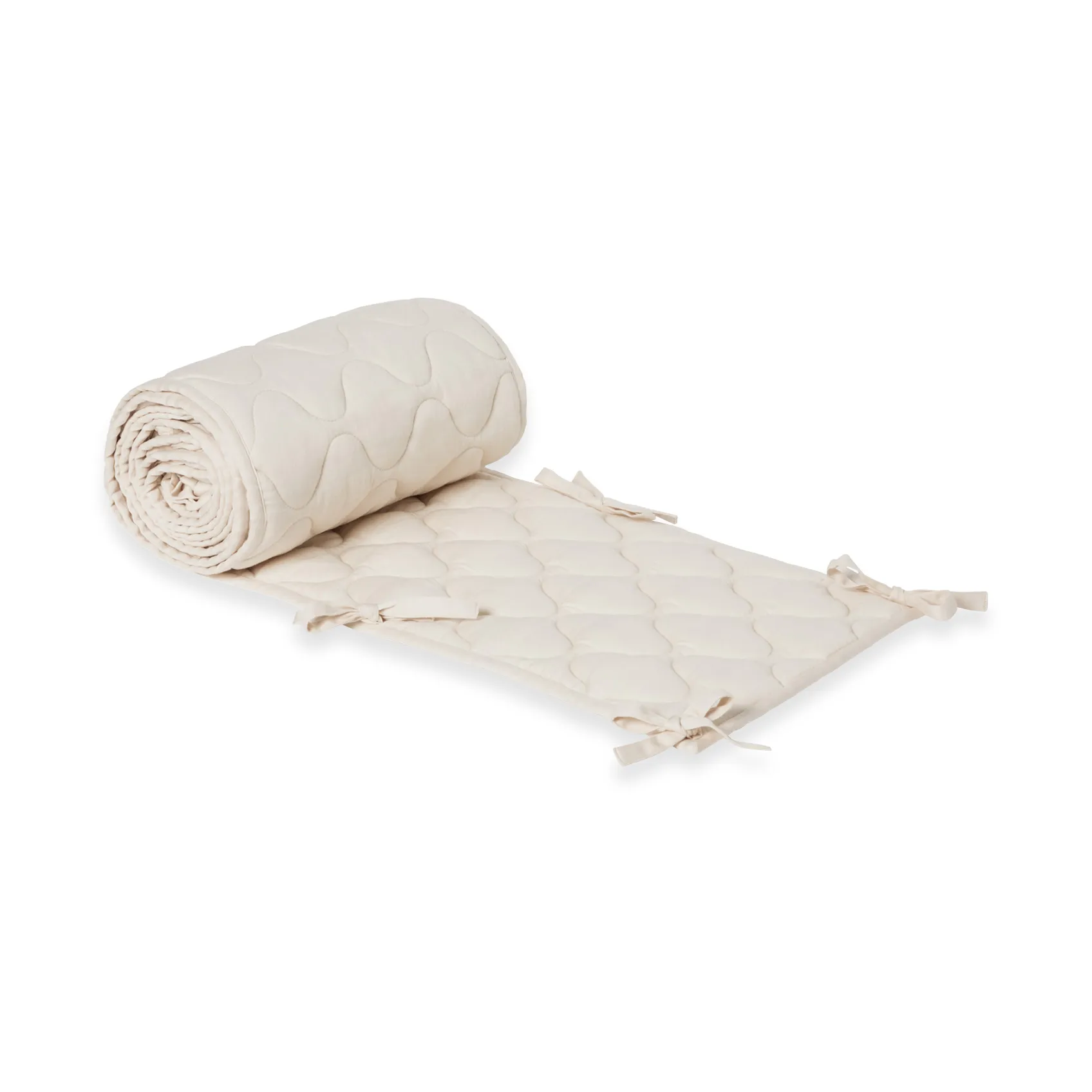Eggshell Satin quilted crib bumper, 30x360 cm Garbo&Friends