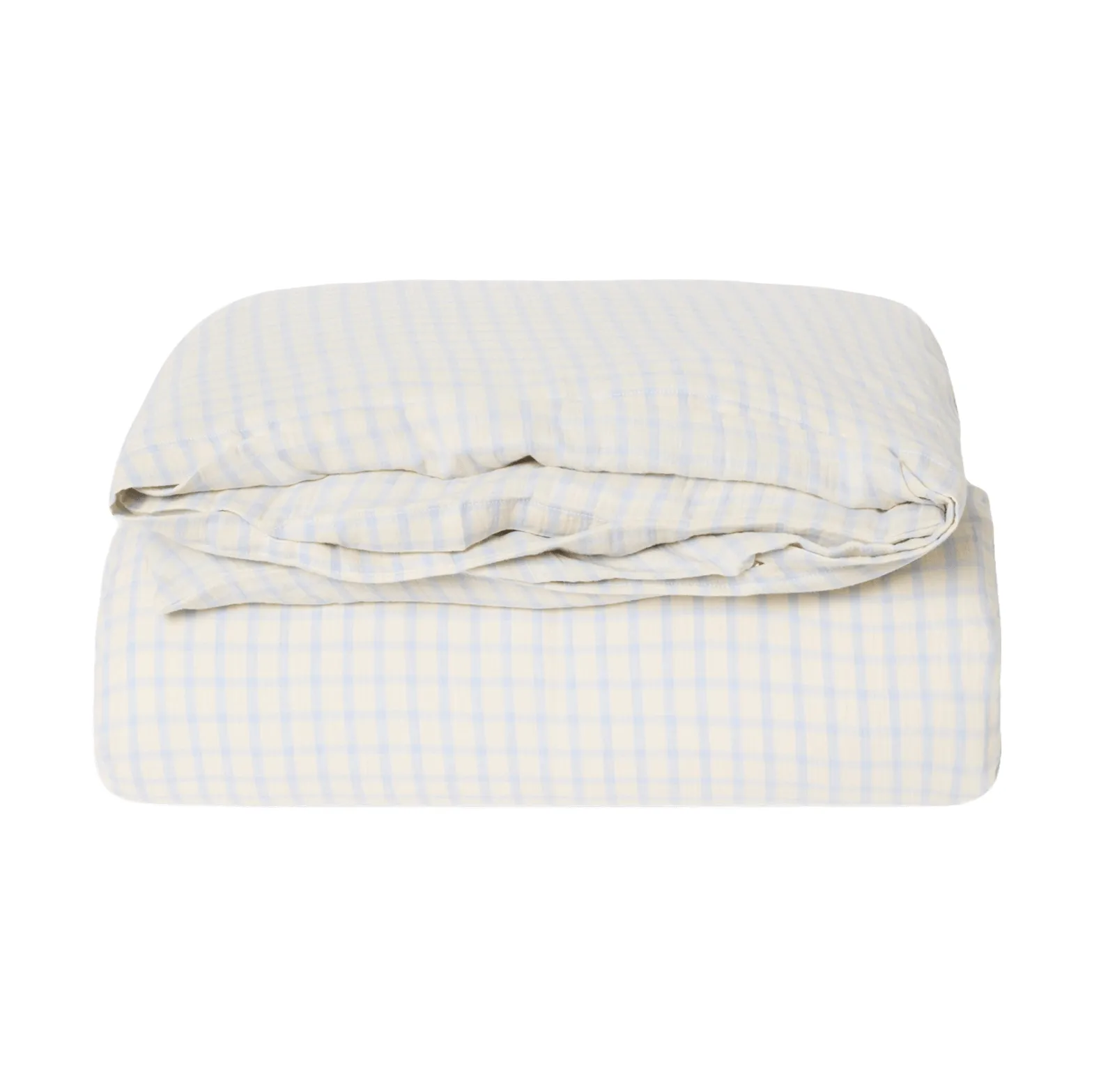Gingham Sky Blue Muslin duvet cover, 140x200 cm Garbo&Friends