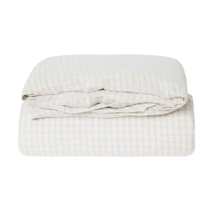 Gingham Sky Blue Muslin duvet cover - 140x200 cm - Garbo&Friends