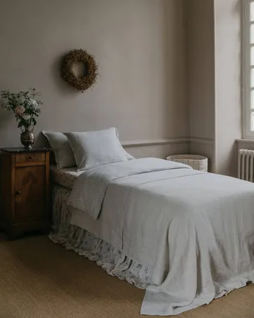 Gingham Sky Blue Muslin duvet cover - 150x210 cm - Garbo&Friends
