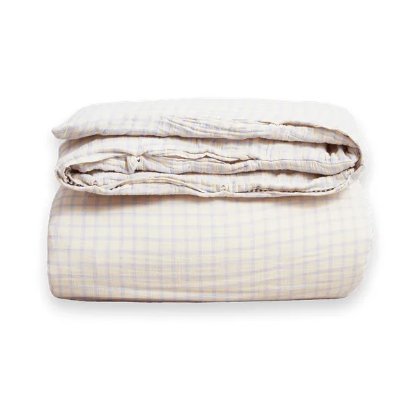 Garbo&Friends Gingham Sky Blue Muslin duvet cover double 220x240 cm