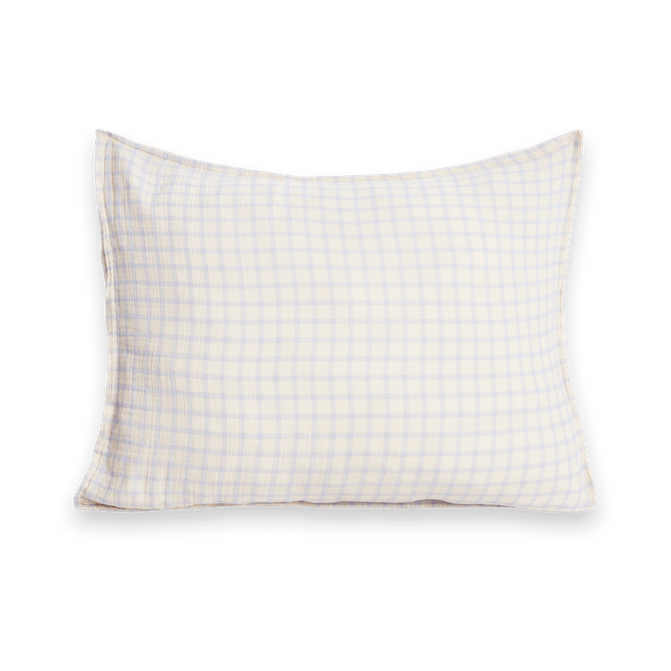 Garbo&Friends Gingham Sky Blue Muslin pillowcase 50x60 cm