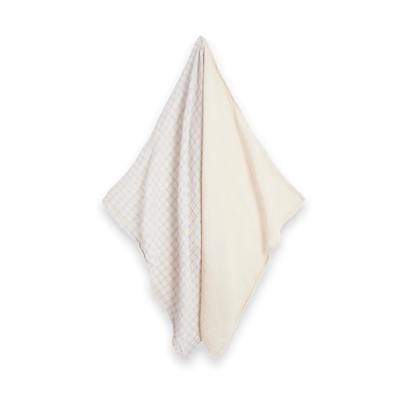 Gingham Sky Blue Muslin small blanket 2 parts, 60x60 cm Garbo&Friends