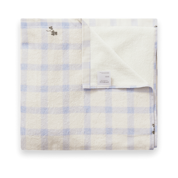 Garbo&Friends Gingham Sorrel Blue Terry bath towel 100x150 cm