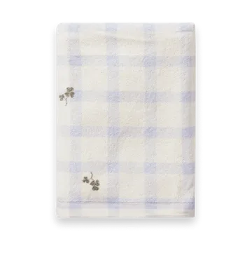 Gingham Sorrel Blue Terry bath towel - 70x140 cm - Garbo&Friends