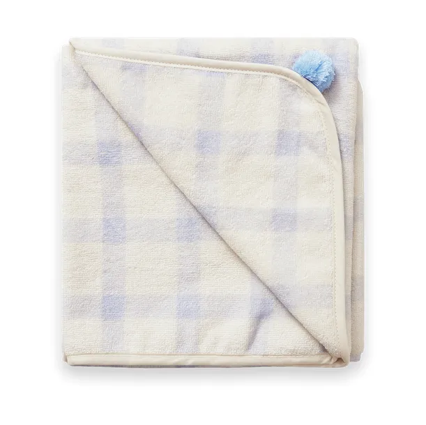 Gingham Sorrel Blue Terry hooded towel, 80x80 cm Garbo&Friends