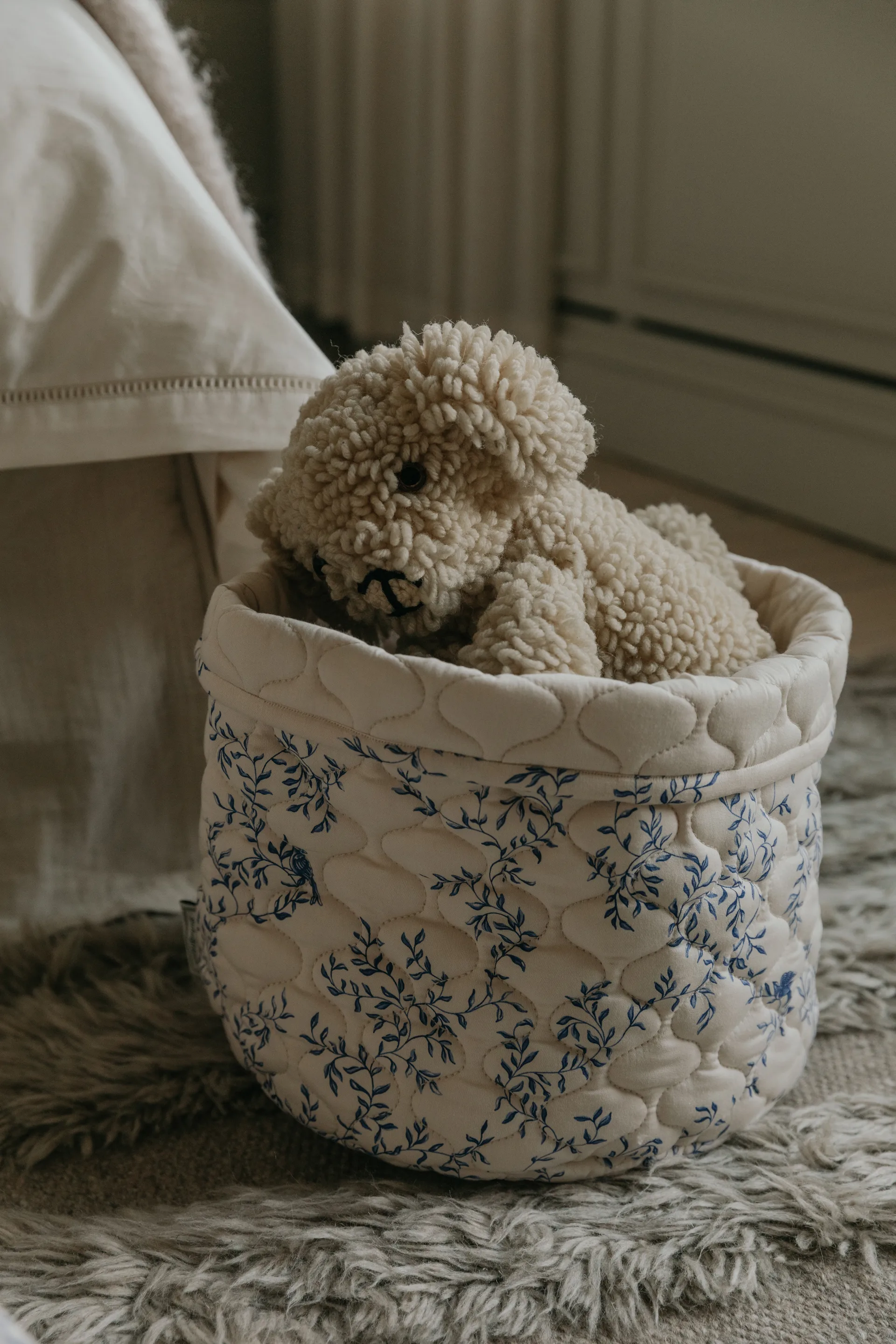 Jardim Satin quilted basket 2 pieces, 20xØ20 cm + 30xØ30 cm Garbo&Friends