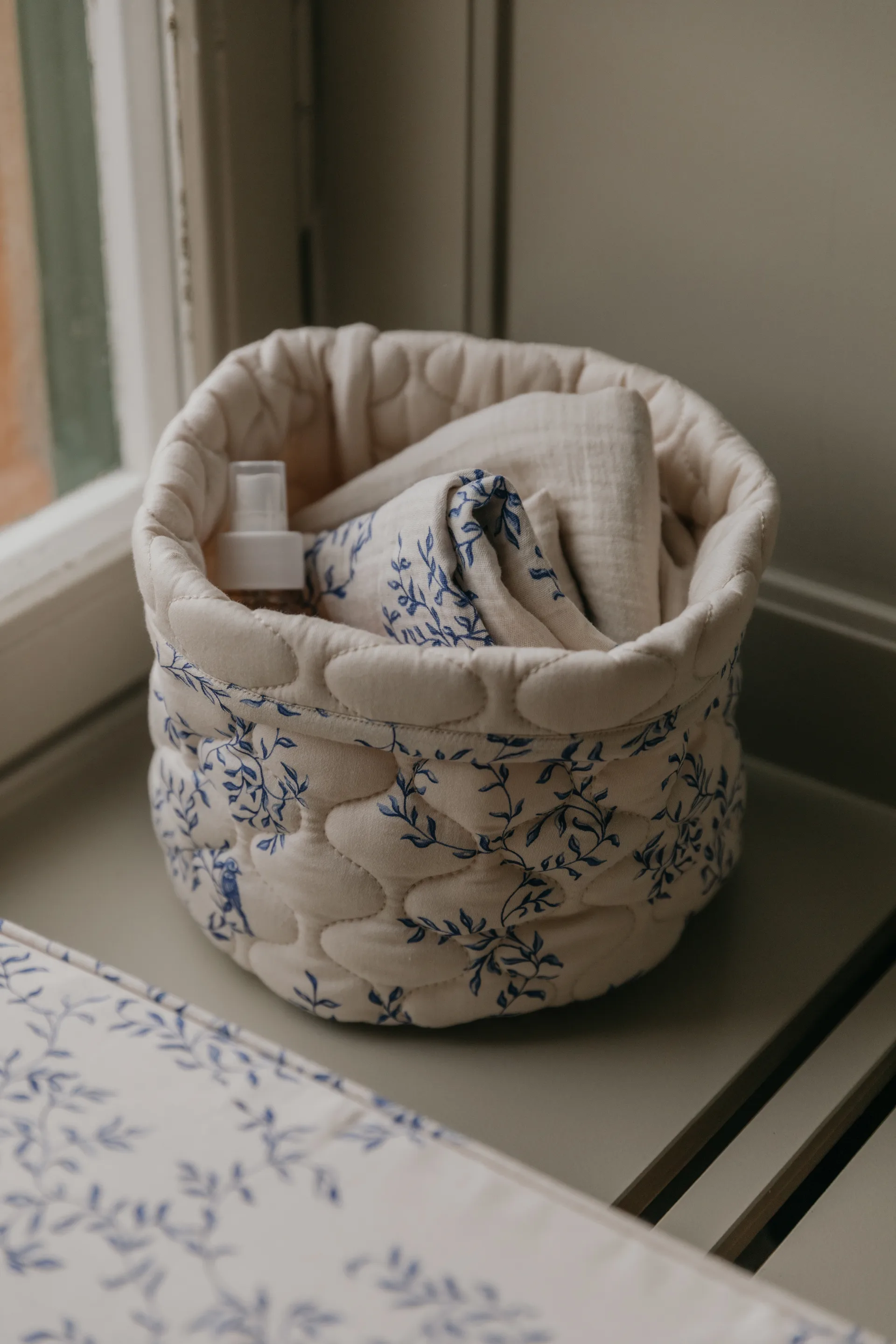 Jardim Satin quilted basket 2 pieces, 20xØ20 cm + 30xØ30 cm Garbo&Friends