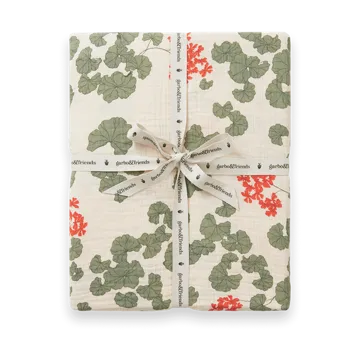 Pelargonium Muslin fitted sheet - 160x200x30 cm - Garbo&Friends