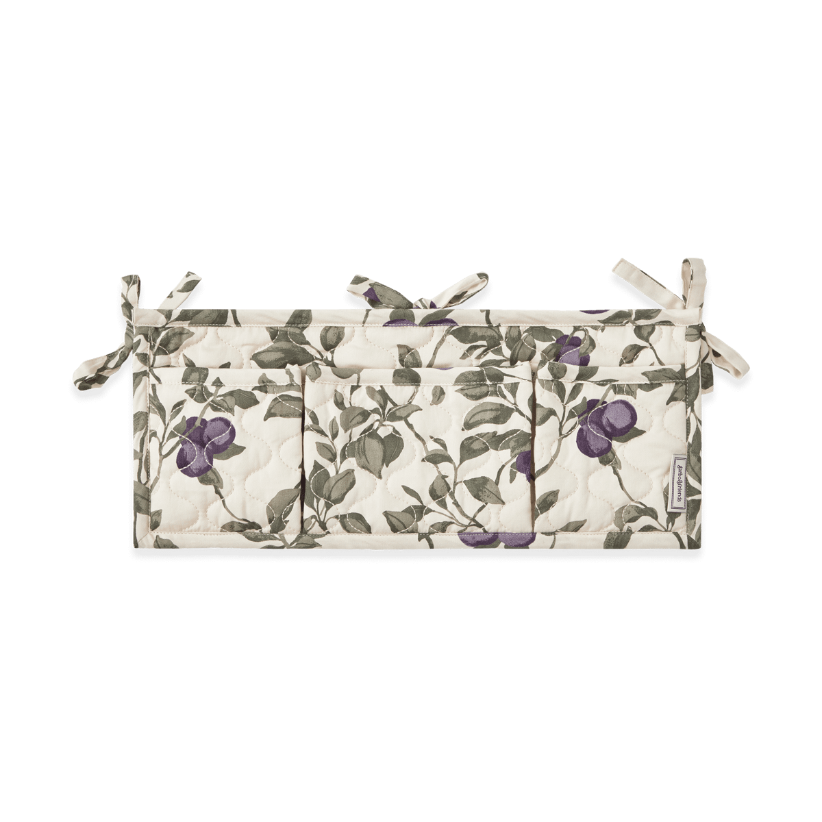 Garbo&Friends Plum satin quilted bed pocket 43x18cm