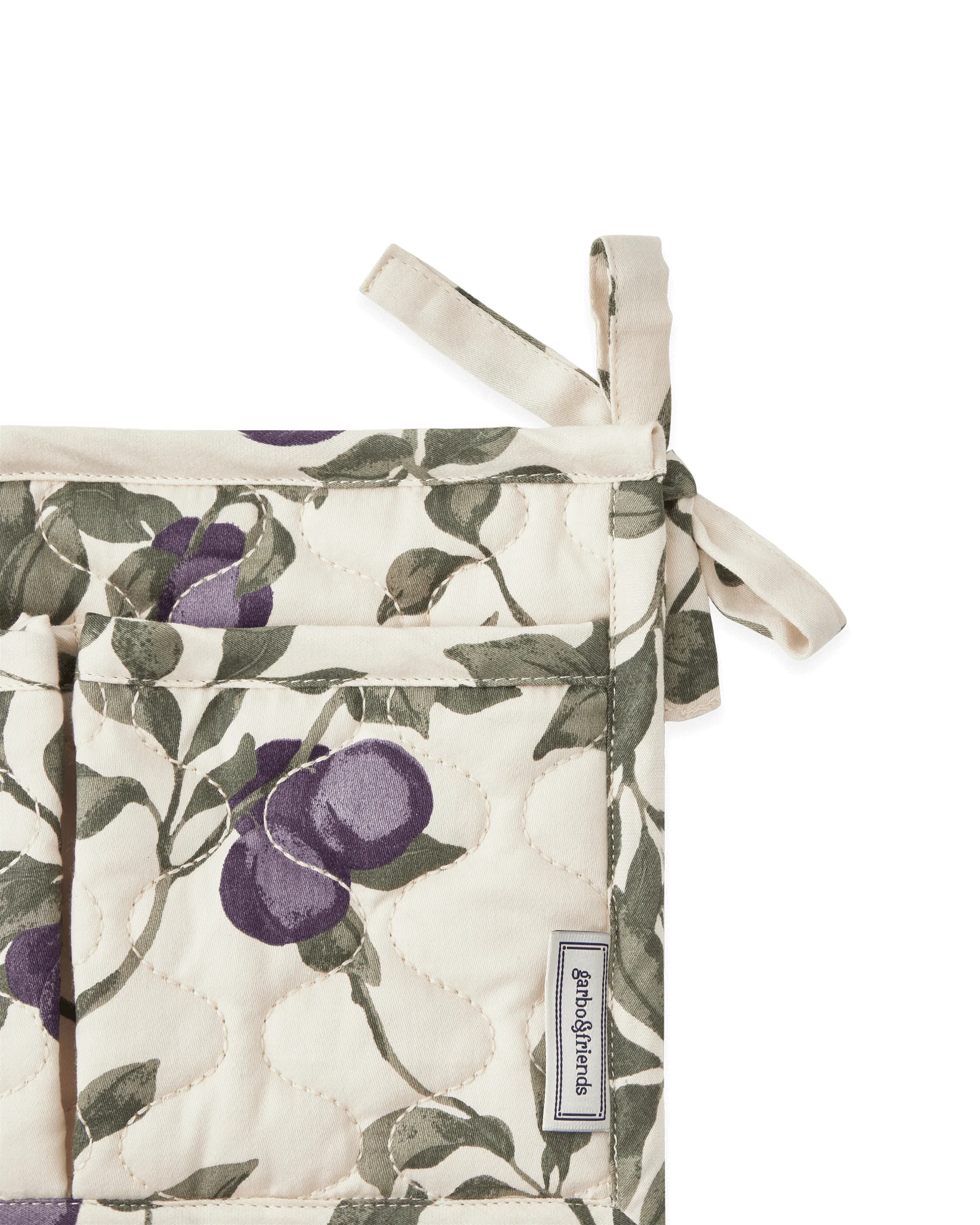 Plum satin quilted bed pocket, 43x18cm Garbo&Friends