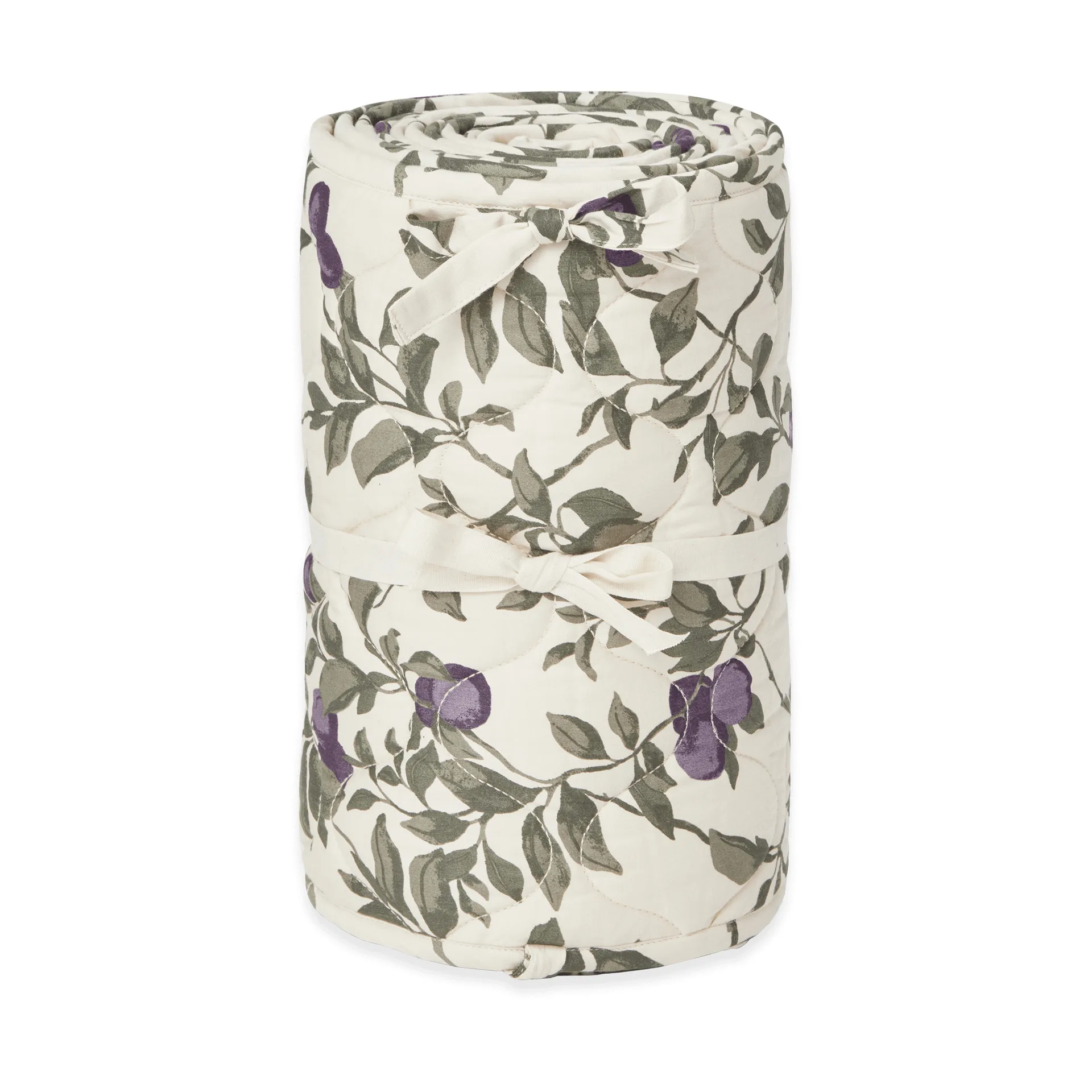 Plum satin quilted crib bumper, 30x360 cm Garbo&Friends