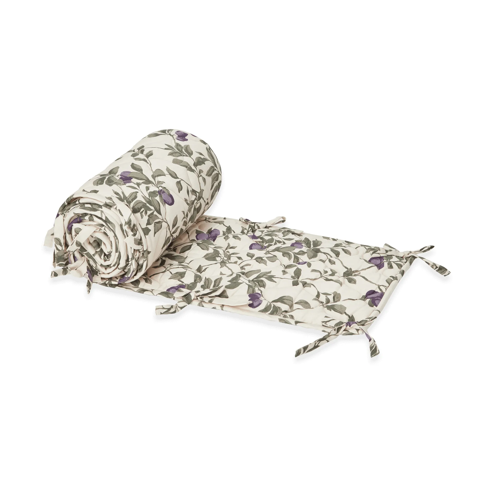 Plum satin quilted crib bumper, 30x360 cm Garbo&Friends