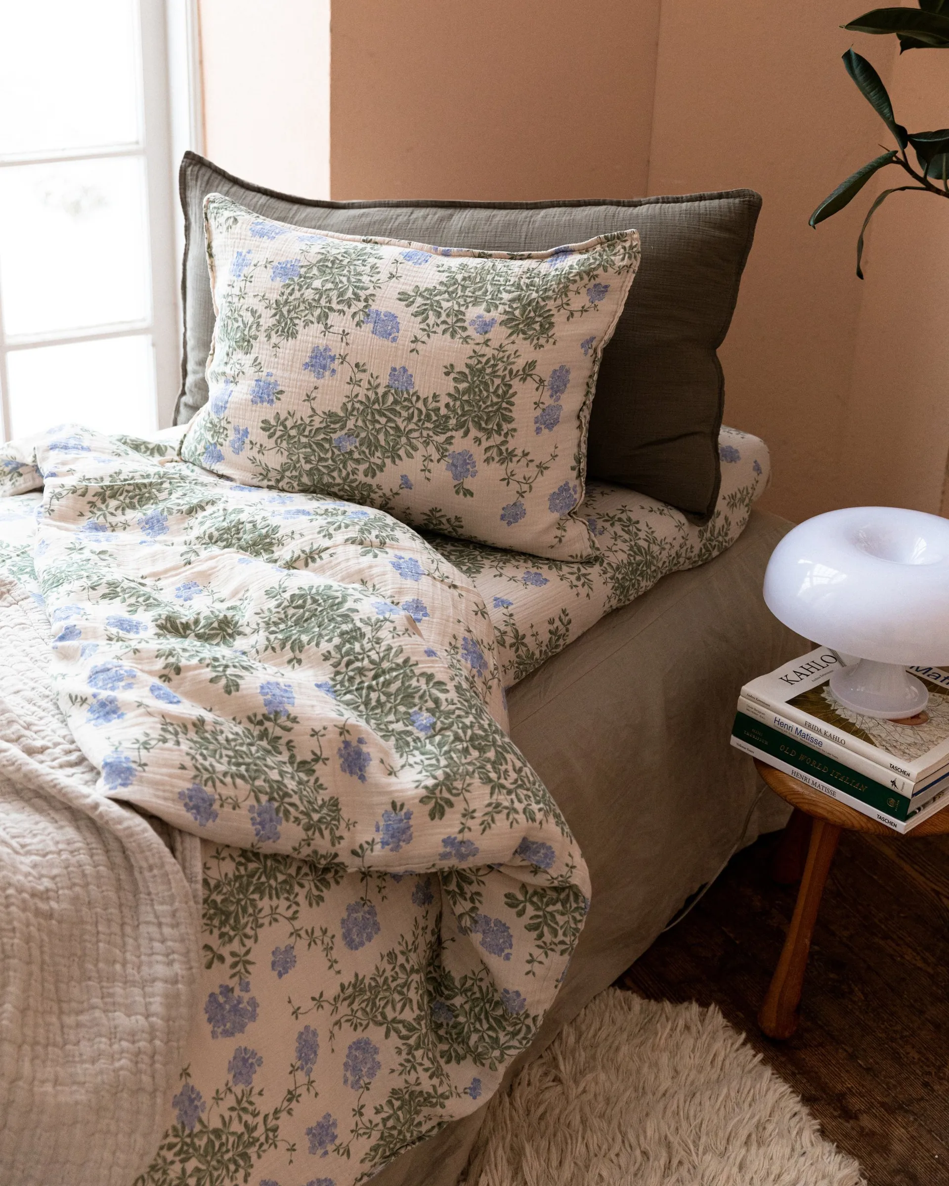 Plumbago Muslin bed set, 140x200 cm/50x75 cm Garbo&Friends