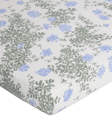 Plumbago Muslin fitted sheet - 60x120x20 cm - Garbo&Friends