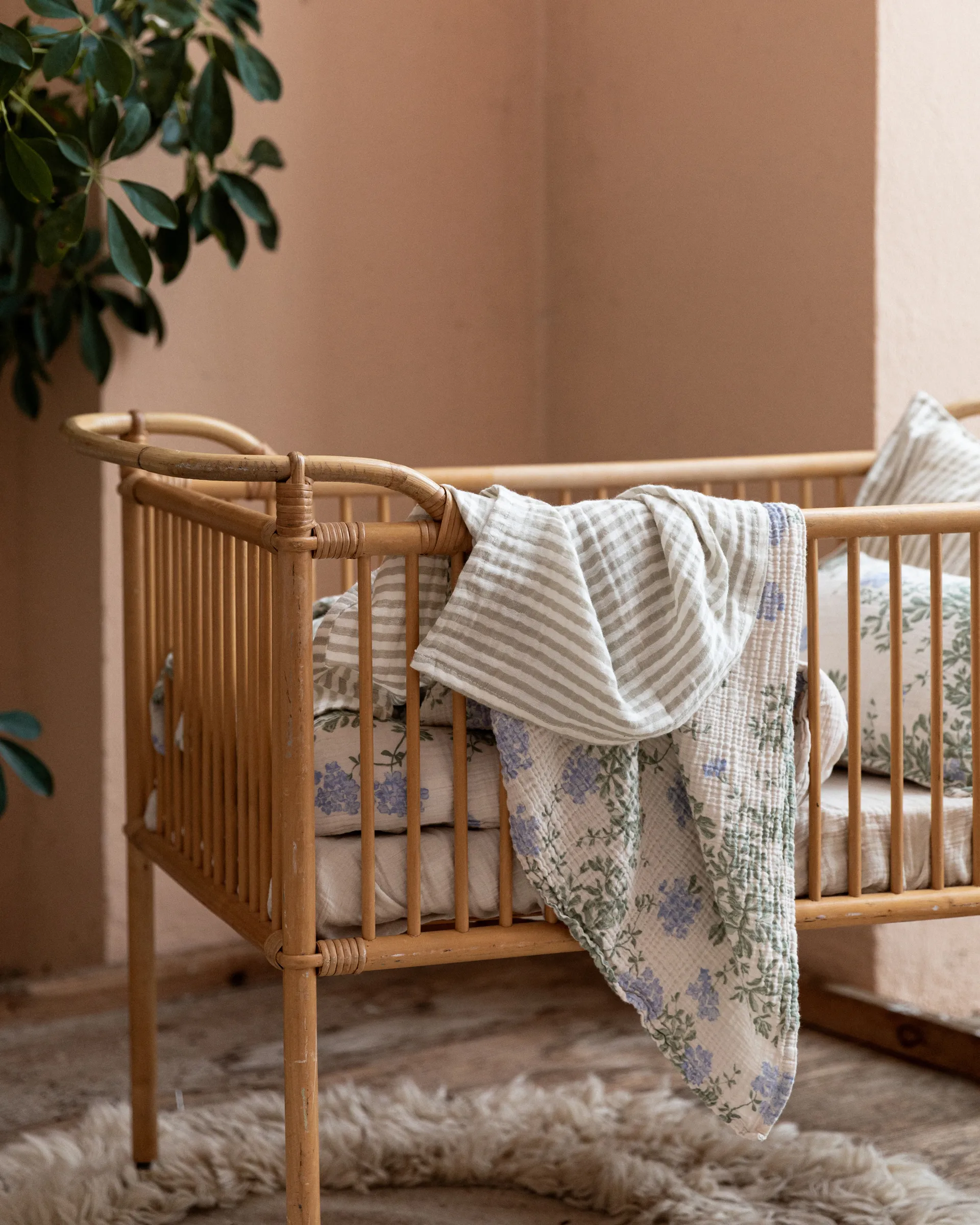 Plumbago Muslin Swaddle blanket, 110x110 cm Garbo&Friends