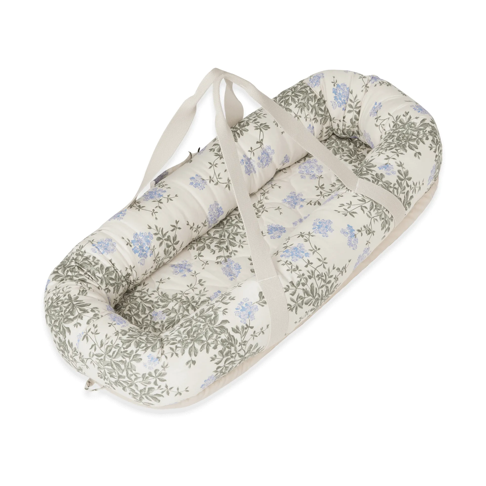Plumbago satin quilted baby nest, 43x87x16cm Garbo&Friends