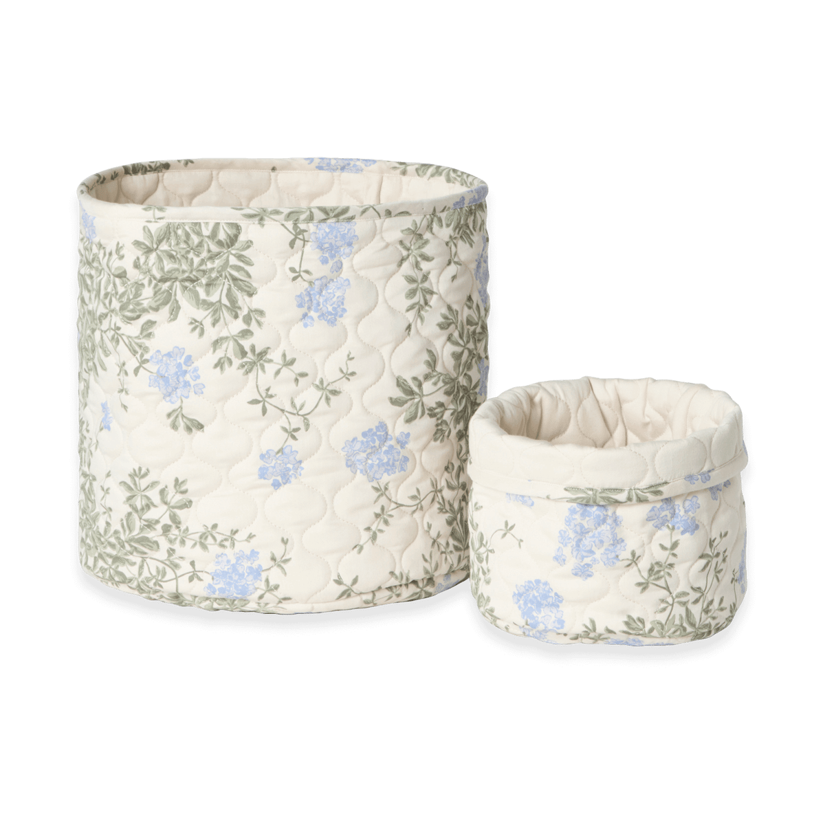 Garbo&Friends Plumbago Satin quilted basket 2 pieces 20xØ20 cm + 30xØ30 cm